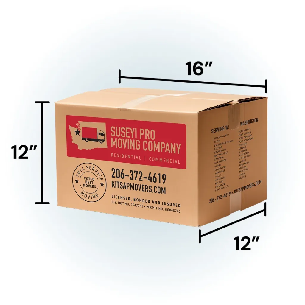 Small Cardboard Moving Box - 16 in. L x 12 in. W x 12 in. D