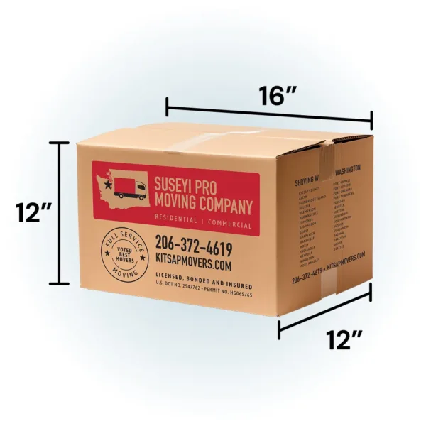 Small Cardboard Moving Box - 16 in. L x 12 in. W x 12 in. D
